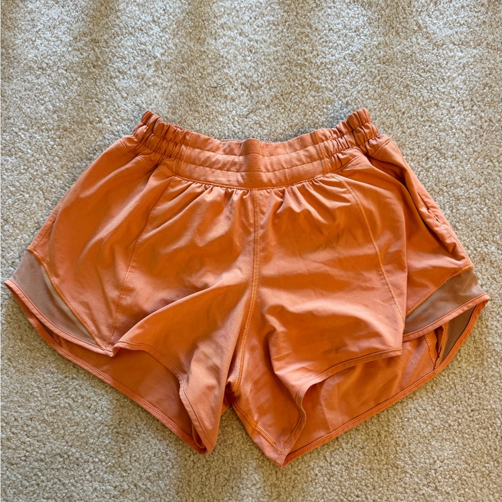 Lululemon Hotty Hot 4in Inseam Women’s Orange Active Shorts